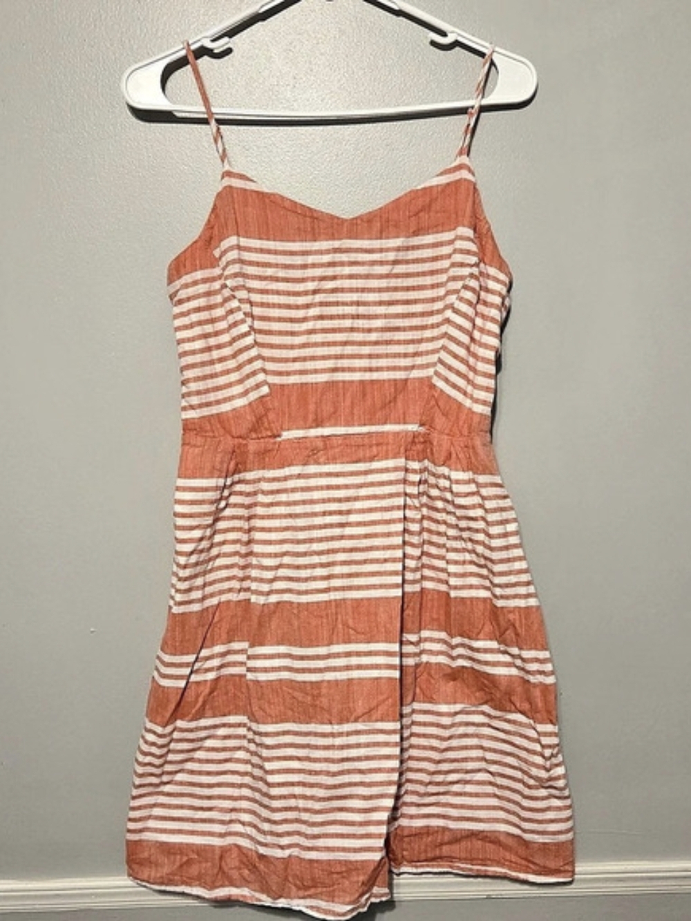 🔴4 For $25🔴 Old Navy Striped Mini Dress in Orange & White Size Medium